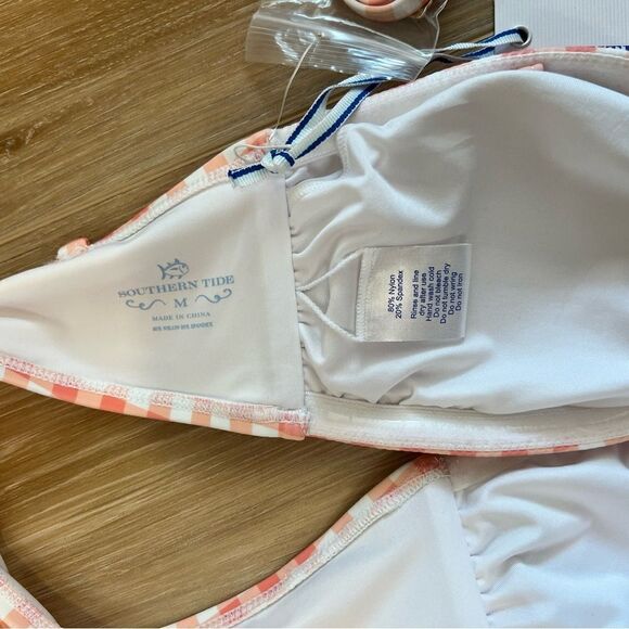 SOUTHERN TIDE GINGHAM BANDEAU BIKINI TOP SIZE MEDIUM - Picture 9 of 9
